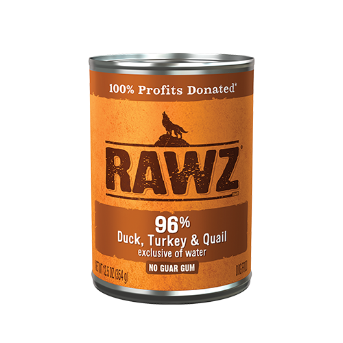 RAWZ 96% Duck, Turkey & Quail Canned Dog Food - 12.5oz Can
