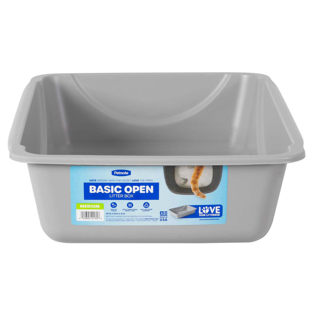 Petmate Basic Litter Pan - Medium, Open Design, 16.5 x 12 x 4 inches