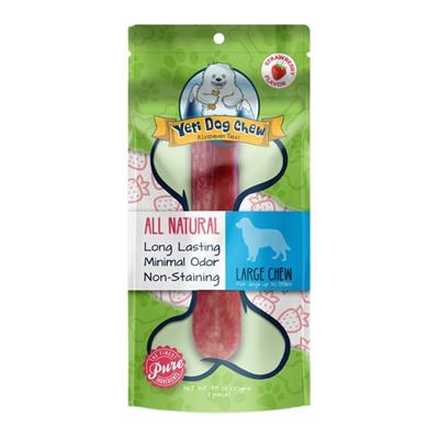 Yeti Dog Chew Strawberry Large 3.5oz - Yak & Cow Milk Cheese, Natural Treat