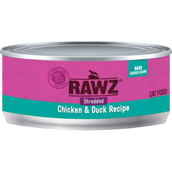 RAWZ Cat Food Shredded Chicken & Duck, 3 oz Can