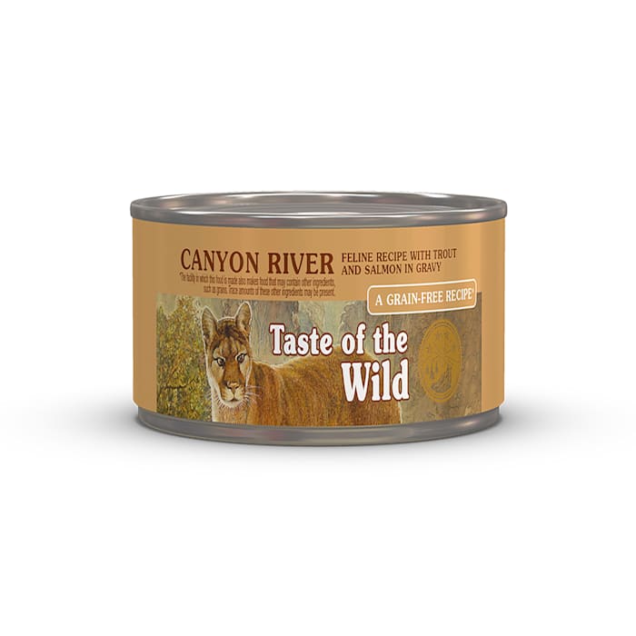 Taste of the Wild Canyon River Cat Food, Grain-Free, Trout & Smoked Salmon, 5.5 oz Cans (Pack of 24 or Single Can)