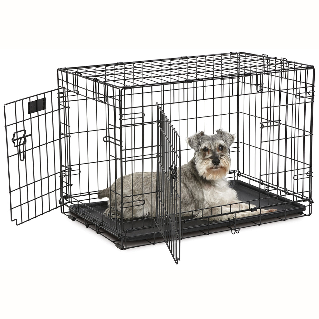 Midwest Contour Double Door Dog Crate - 30 inch - 30x19x21 - Folding Wire Kennel