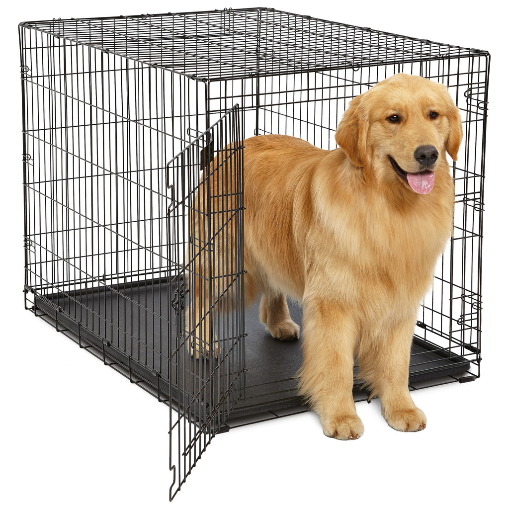 Midwest Contour Single Door Dog Crate - 42x28x30 Inches - Ideal for Dog Training & Travel
