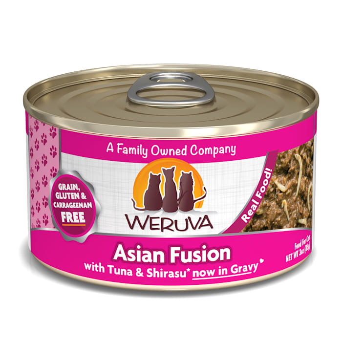 Weruva Asian Fusion Cat Food - Tuna & Shirasu in Gravy, 3oz Can (24 Pack)