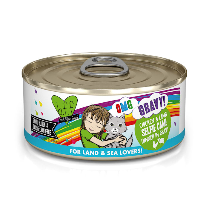BFF OMG Selfie Cam! Chicken & Lamb Dinner in Gravy Wet Cat Food, 5.5 oz