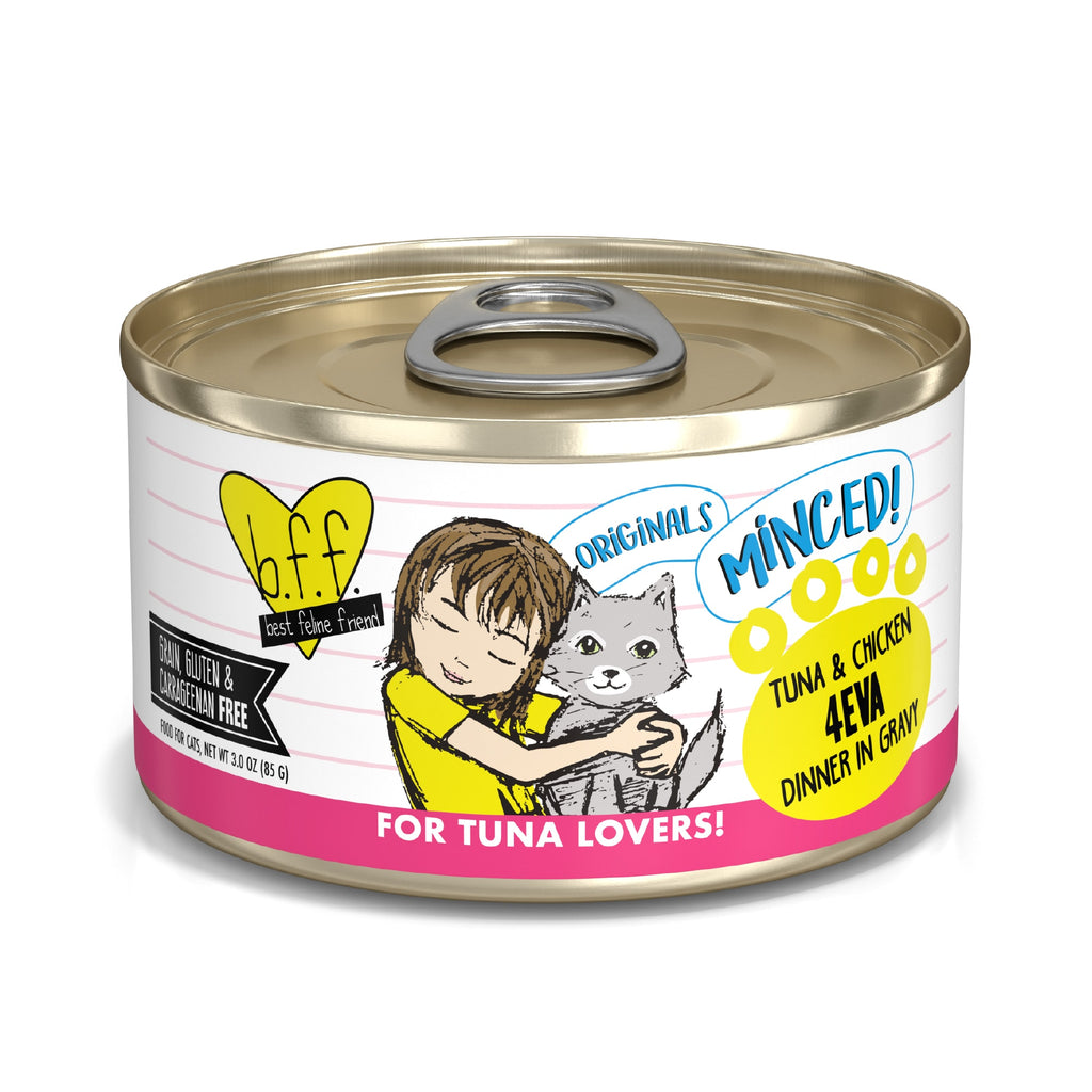 Weruva BFF 4Eva Tuna & Chicken Dinner in Gravy Minced Wet Cat Food, 3 oz Can (Case of 24 Available)