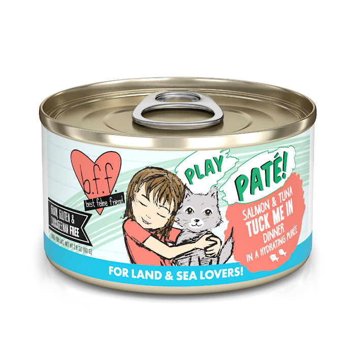 Weruva BFF PLAY Tuck Me In Salmon & Tuna Pate Wet Cat Food, 2.8 oz