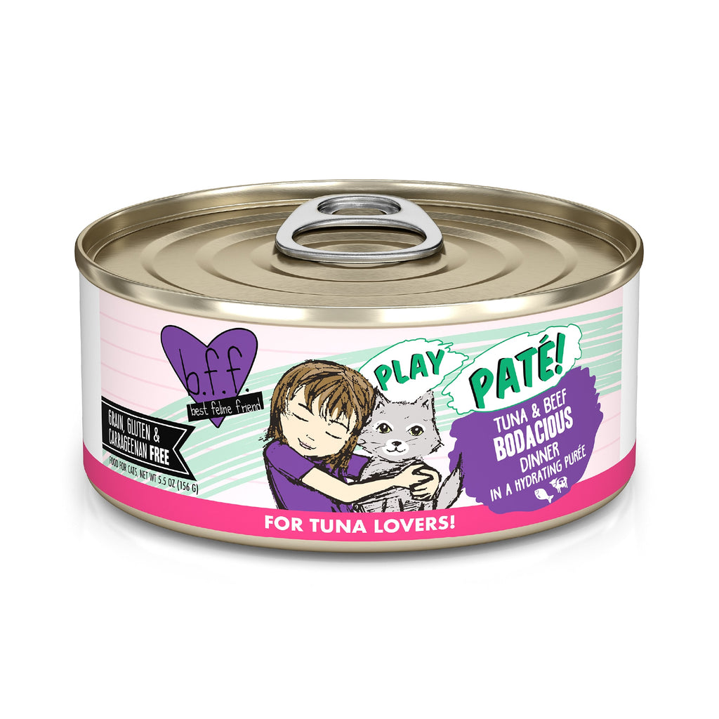 BFF P.L.A.Y. Bodacious Tuna & Beef Dinner Cat Food, 5.5 oz (Case of 8)