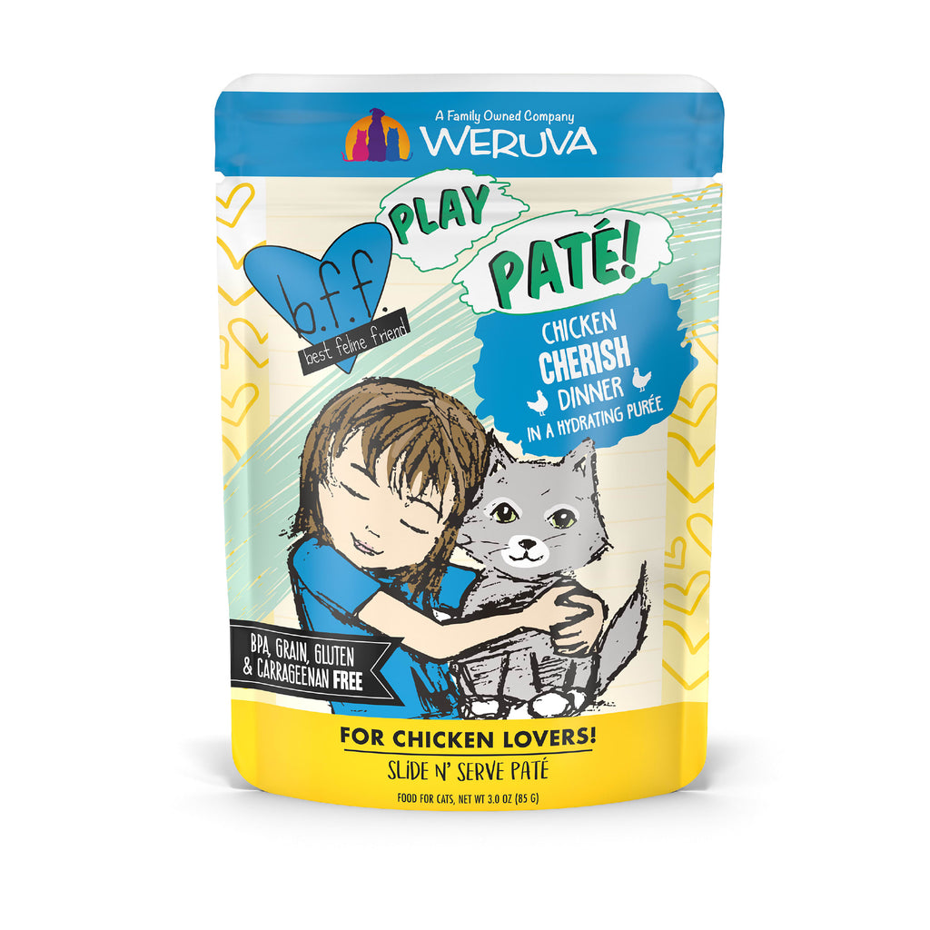 Weruva BFF Play Chicken Cherish Pate Wet Cat Food, 3oz Pouch