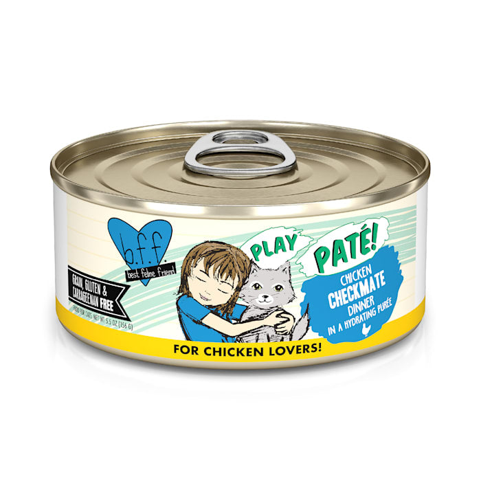 Weruva BFF Play Checkmate Chicken Dinner Pate Cat Food, 5.5 oz Can (Case of 8)