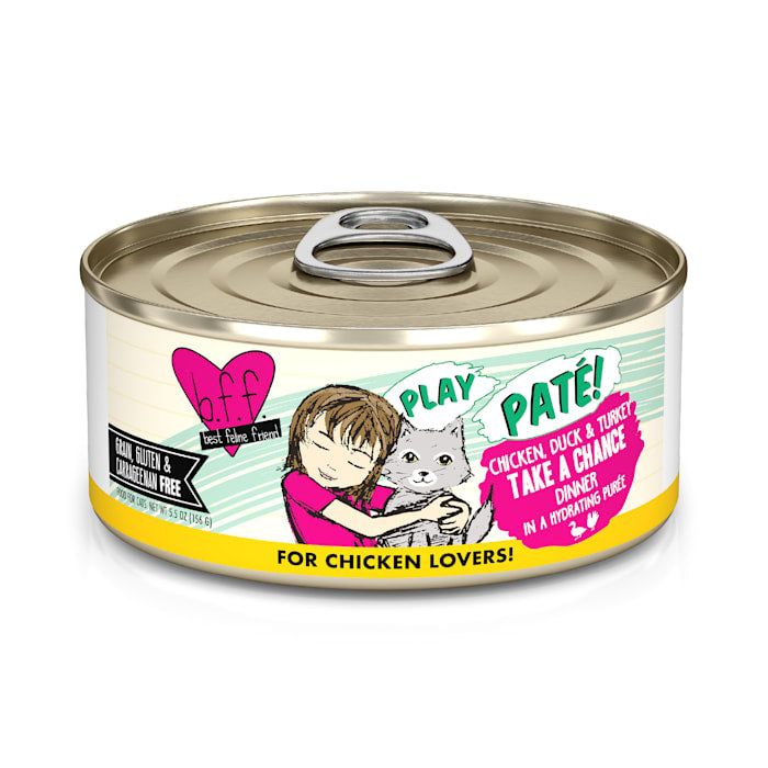 Weruva BFF PLAY Pate Take a Chance Cat Food, Chicken Duck & Turkey, 5.5 oz Can