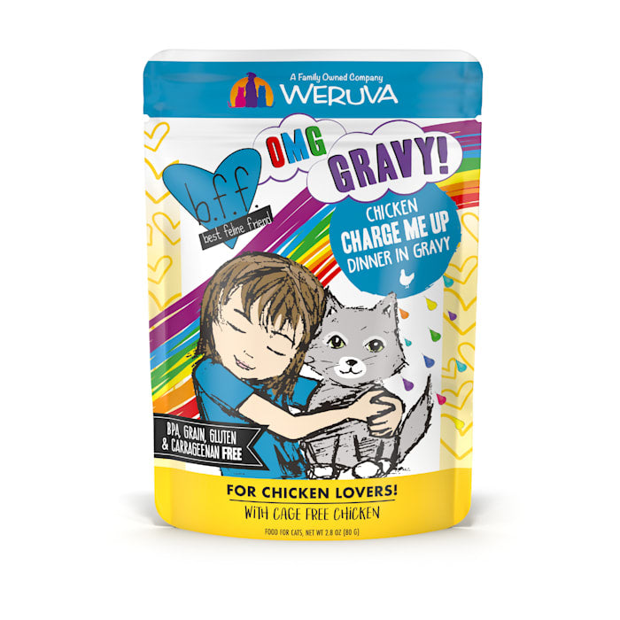 BFF OMG Cat Food - Charge Me Chicken in Gravy, 2.8 oz Pouch (Weruva)