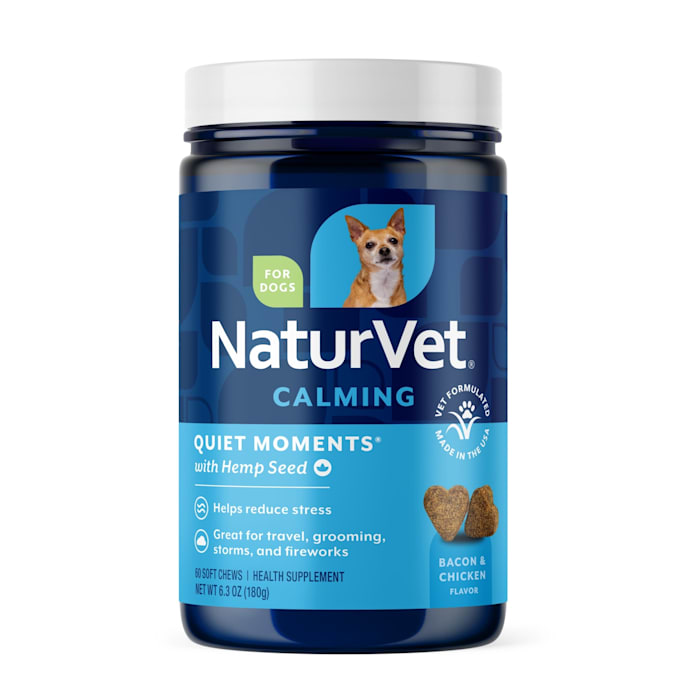 NaturVet Quiet Moments Hemp Calming Aid Soft Chews for Dogs - 60 Count
