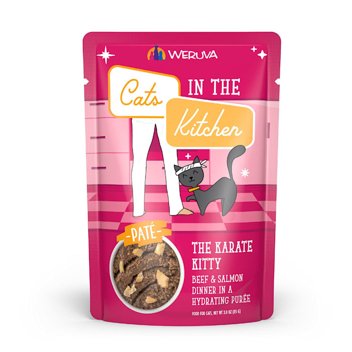 Weruva Cats in the Kitchen Karate Kitty Pate - Beef & Salmon Dinner, 3oz Pouch