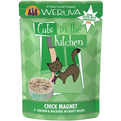 Weruva Cats in the Kitchen Chick Magnet, Chicken & Mackerel Cat Food, 3oz Pouch