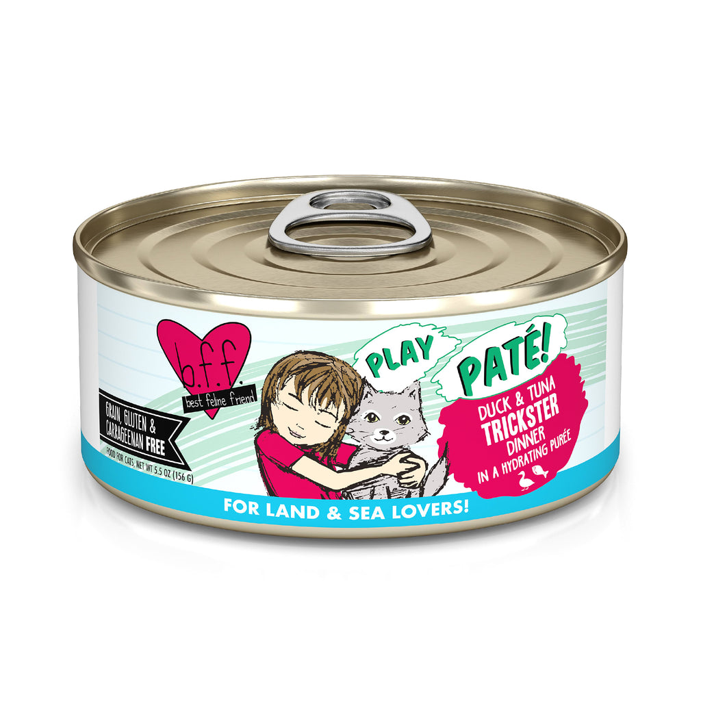 Weruva BFF PLAY Trackstar Duck Pate Canned Cat Food, 5.5 oz (Case of 8)