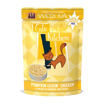 Weruva Cats in the Kitchen Pumpkin Lickin' Chicken Wet Cat Food Pouch, 3 oz