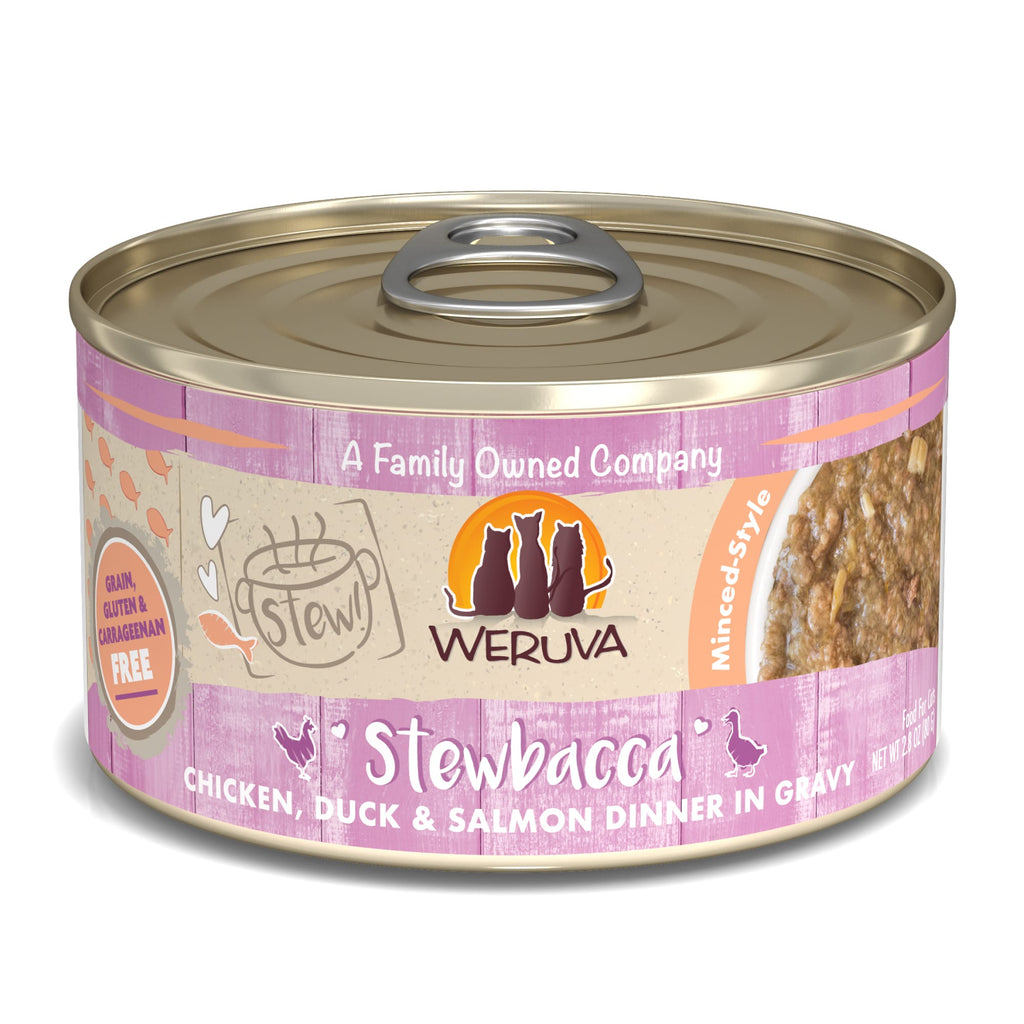Weruva Stew! Stewbacca Chicken, Duck & Salmon Dinner in Gravy Wet Cat Food, 2.8 oz.