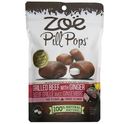 Hagen Zoe Pill Pops Grilled Beef & Ginger Dog Treats - Easy Medication, 3.5oz