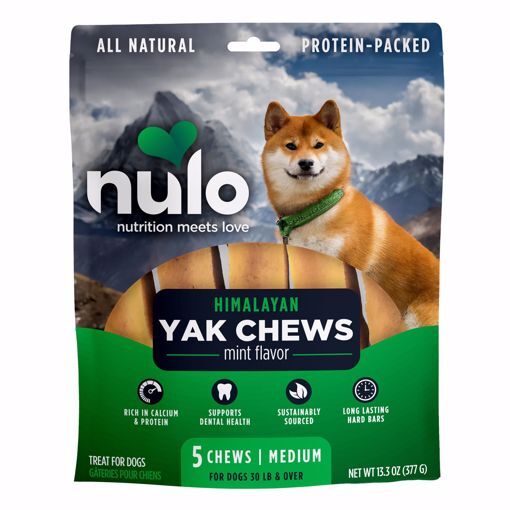 Nulo Himalayan Yak Chew Dog Treat - Medium, Mint Flavor, 5 Count