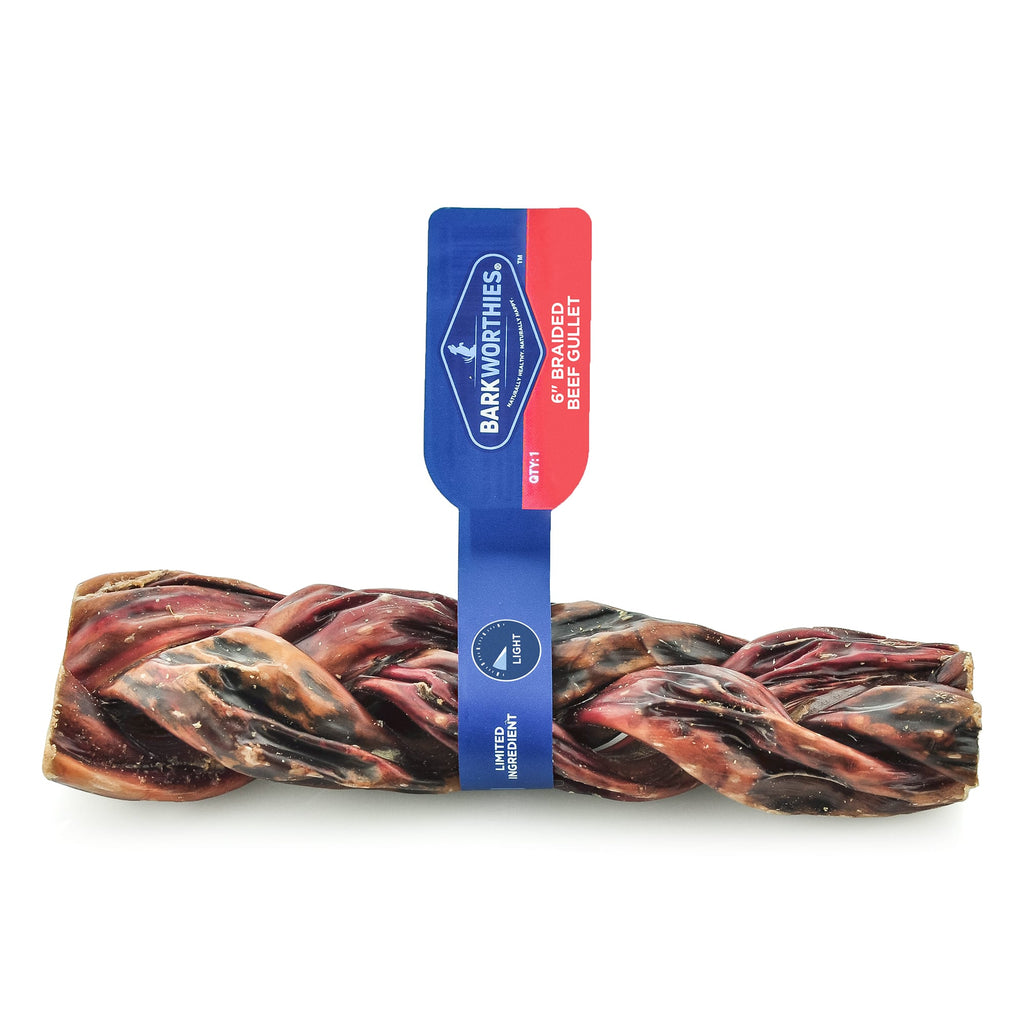 Barkworthies Braided Beef Gullet, 6
