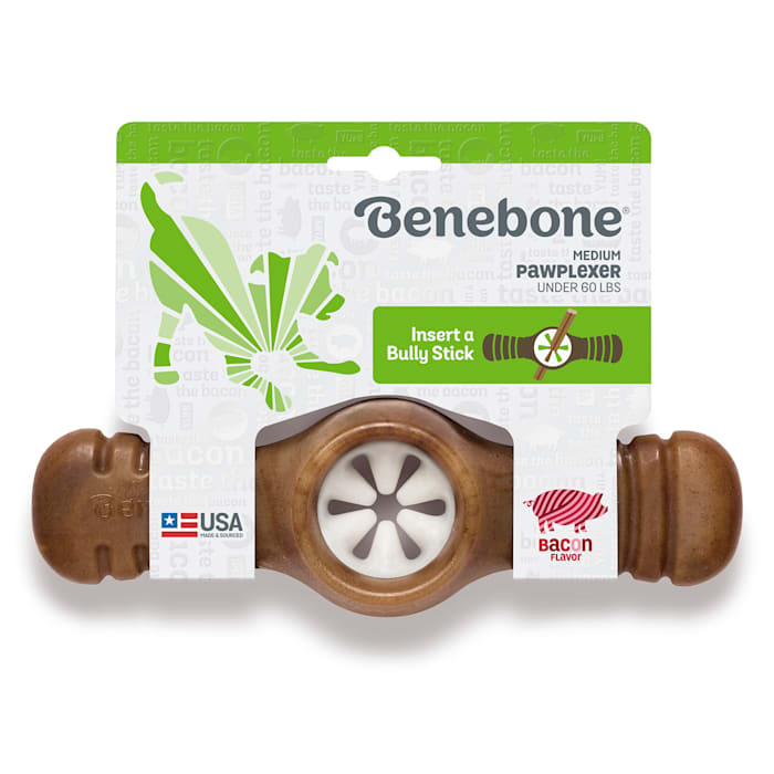 Benebone Pawplexer Bacon Medium Dog Chew Toy - Durable & Flavored