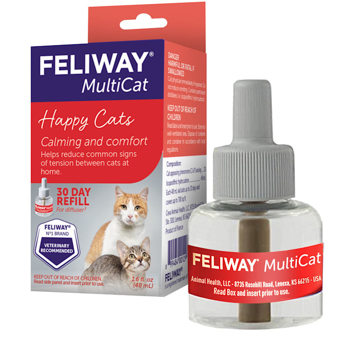 Feliway MultiCat Diffuser Refill - 30 Day - Calming Pheromone for Cats - 48mL