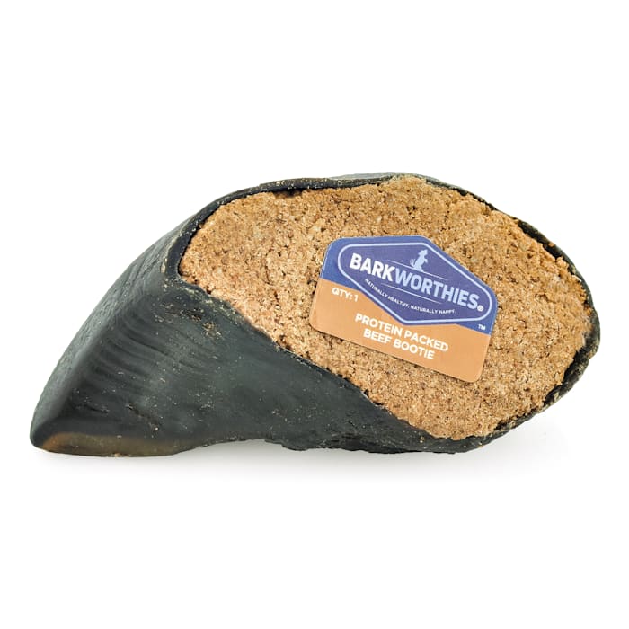 Barkworthies Beef Bootie Hoof Stuffed with Peanut Butter Dog Chew Treat (20 Count)