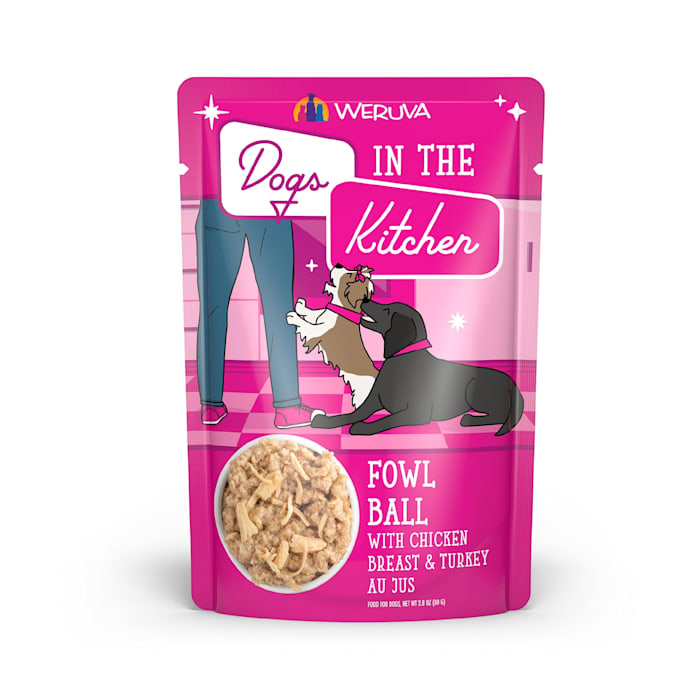 Weruva Dogs in the Kitchen Fowl Ball Chicken & Turkey Wet Dog Food, 2.8 oz Pouch