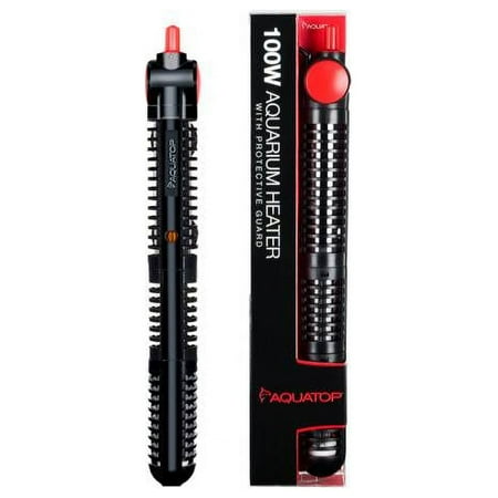 Aquatop Glass Aquarium Heater w/ Protective Guard - 100W (Up to 25 Gallons) HTG-100