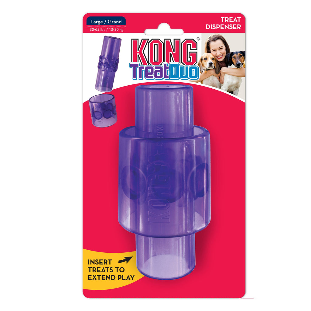 KONG Treat Duo Large - Treat Dispensing Interactive Bouncy Dog Toy