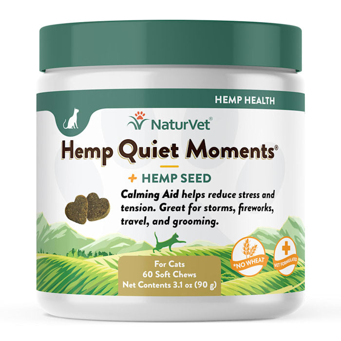 NaturVet Hemp Quiet Moments Cat Calming Soft Chews - 60 Count