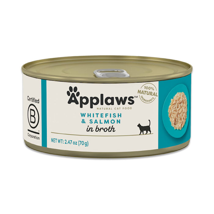 Applaws Whitefish & Salmon in Broth Cat Food, 2.47 oz Pouch