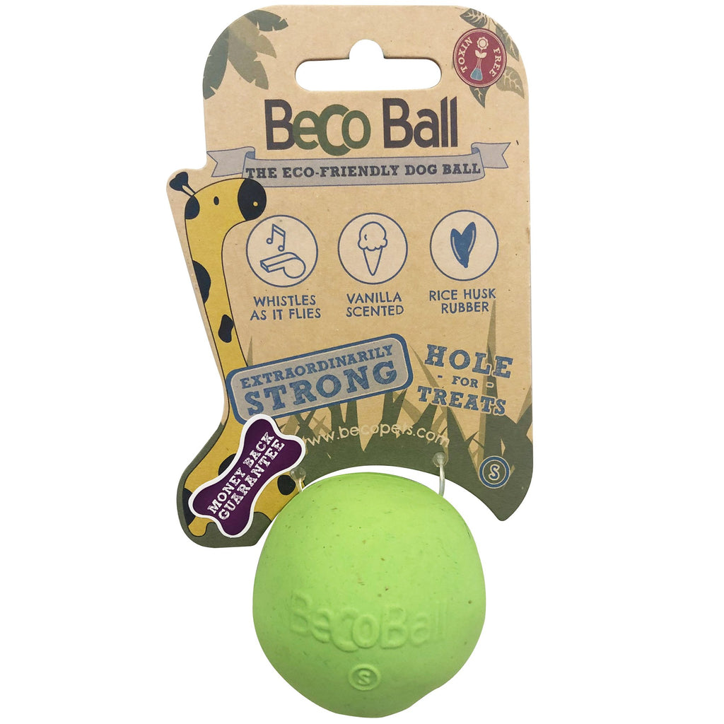 Beco Ball Small Green - Natural Rubber Treat Dispensing Dog Toy