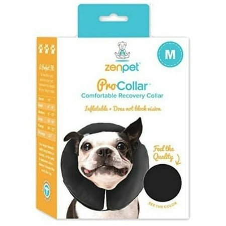 ZenPet ProCollar Inflatable Recovery Collar - Soft Dog Cone, Medium Size