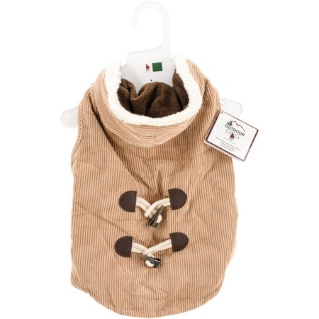Fashion Pet Camel Outdoor Dog Corduroy Toggle Coat, Small