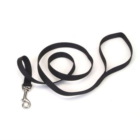 Coastal Single-Ply Nylon Dog Leash - Black - 3/4 inch x 4 ft