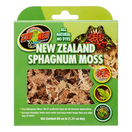 Zoo Med New Zealand Sphagnum Moss - 80 Cubic Inches - All Natural Terrarium Substrate