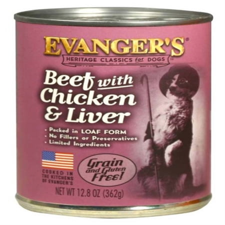 Evanger's Heritage Classic Beef, Chicken & Liver Canned Dog Food, 12.8 oz