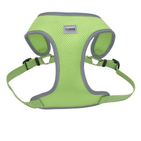 Coastal Pet Comfort Soft Reflective Wrap Adjustable Dog Harness, Lime, 1-in x 28-36-in