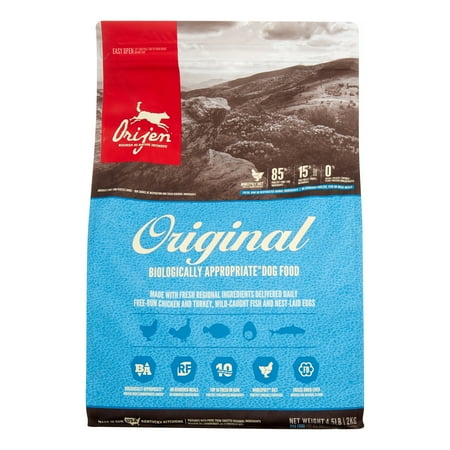 ORIJEN Original Grain-Free High Protein Dry Dog Food - 4.5 lb Bag - Chicken, Turkey, and Fish Recipe