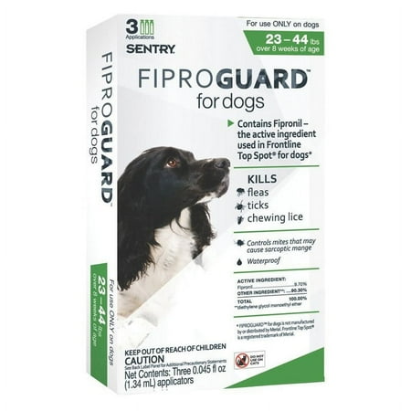 Sentry Fiproguard Dog Flea & Tick Treatment, 23-44 lbs, 3 Month Supply