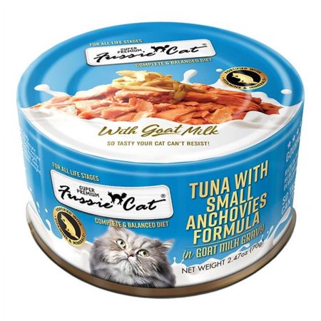 Fussie Cat 888641133529 2.47 oz Premium Tuna with Small Anchovies in Goat Milk Gravy