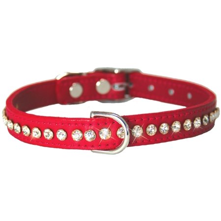 OmniPet Signature Leather Crystal and Leather Dog Collar, 10