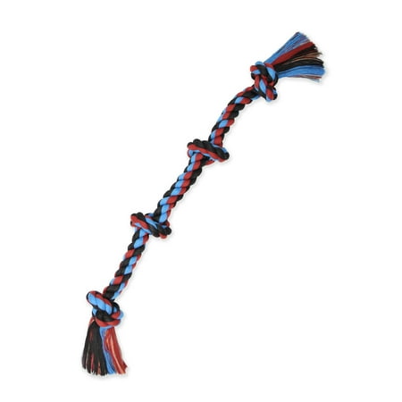 Mammoth Flossy Chews Color Rope Tug - X-Large 31 Inch, 4 Knot Cotton-Poly Dog Toy