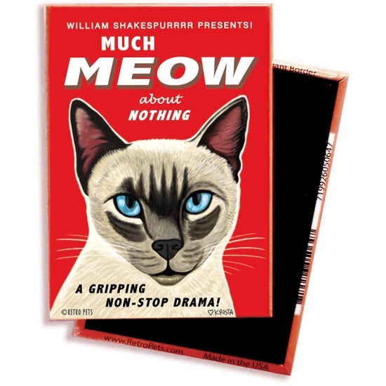 Cat Magnet - Much Meow - 2.5" x 3.5" - Sturdy Body, Wrap-Around Image, Made in USA