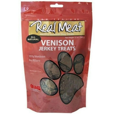 The Real Meat Company 95% Venison Jerky Bitz Dog Treats, 12 oz