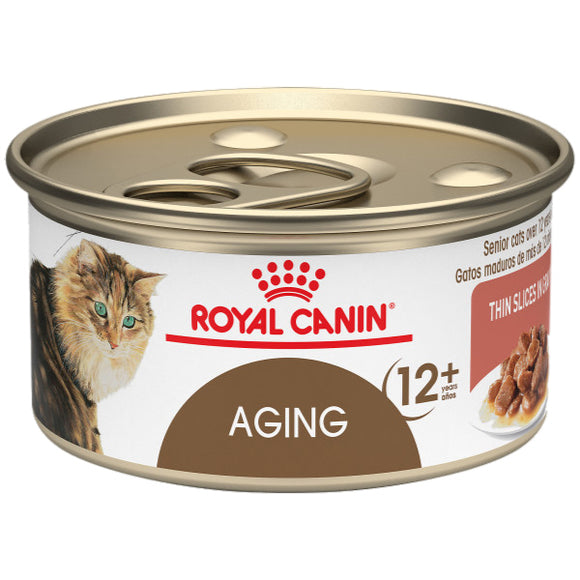 Royal Canin Feline Aging 12+ Thin Slices in Gravy Wet Cat Food, 3 oz Can