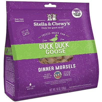 Stella & Chewy's Freeze-Dried Raw Duck Duck Goose Dinner Morsels Cat Food, 3.5 oz