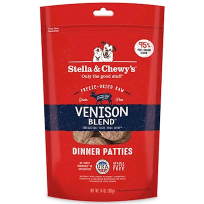 Stella & Chewy's Freeze-Dried Raw Dinner Patties Venison Blend Dog Food, 5.5 oz